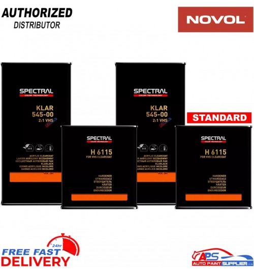 2x NOVOL SPECTRAL KLAR 545-00 Lacquer With H6115 Standard Hardener 7.5L Kit